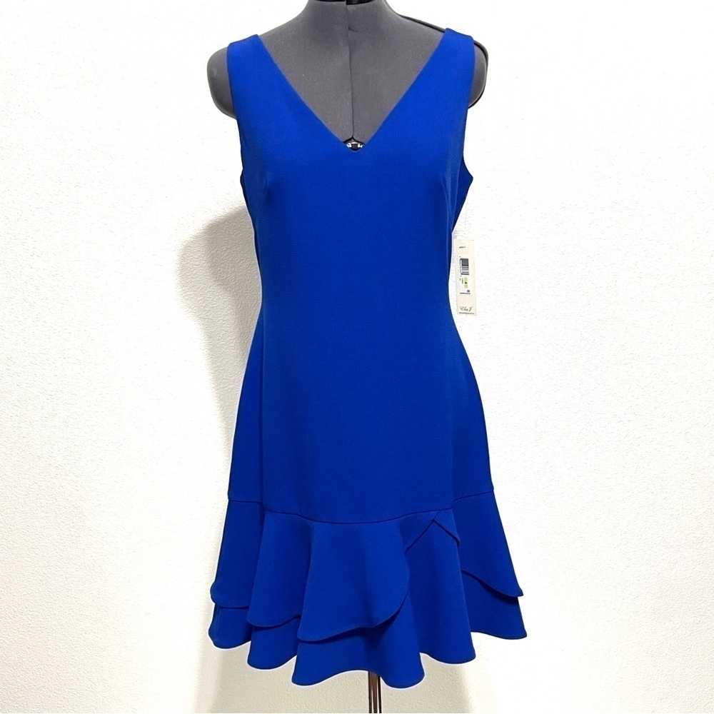 NWT Eliza J Woman Ruffle Hem Sheath Mini Dress Size 4